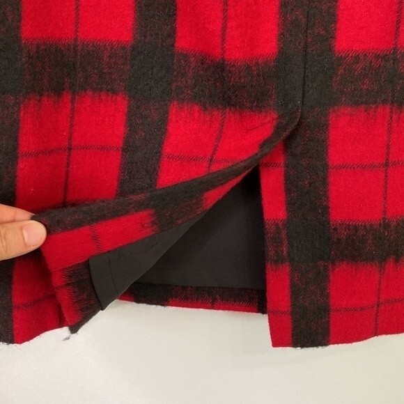 Talbots Wool Blend Buffalo Plaid Window Pane Pencil Skirt Lined Back Slit Warm - Picture 4 of 15